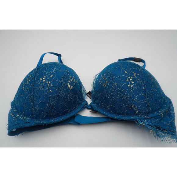 Victoria Secret Bombshell Lace Add 2 cups Lingerie Luxury Sexy Padded Bra Sz 32D - Picture 2 of 7